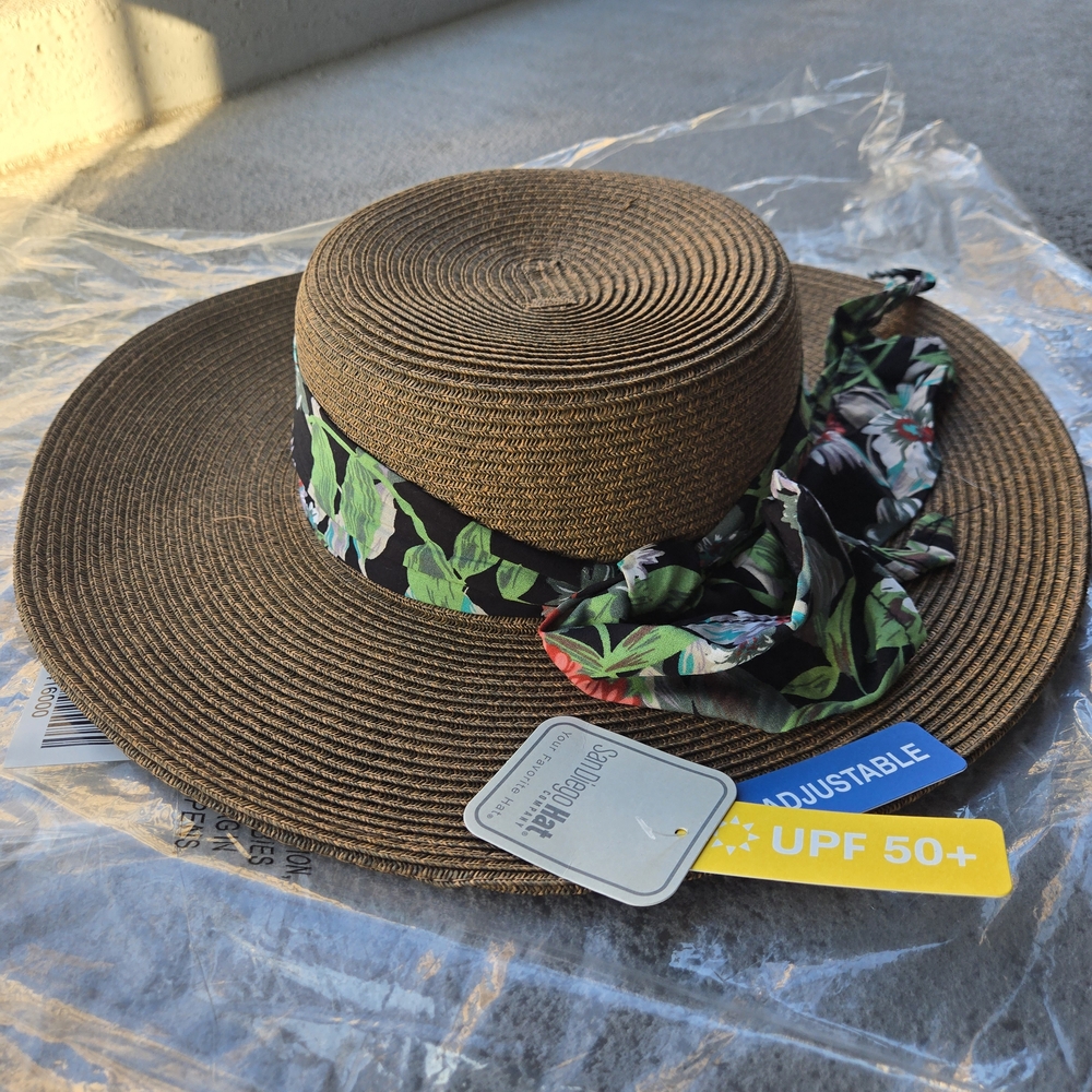 San Diego Hat Company Floral Band Brown Sun Hat - Picture 3 of 12